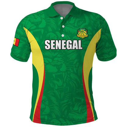 Afro Basketball Senegal Custom Polo Shirt Go Champions Lions - African Pride