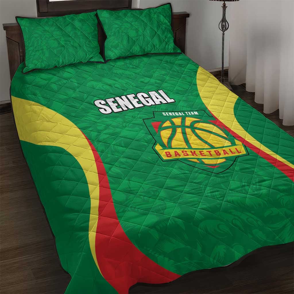 Afro Basketball Senegal Custom Quilt Bed Set Go Champions Lions - African Pride
