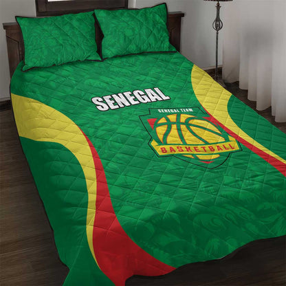 Afro Basketball Senegal Custom Quilt Bed Set Go Champions Lions - African Pride
