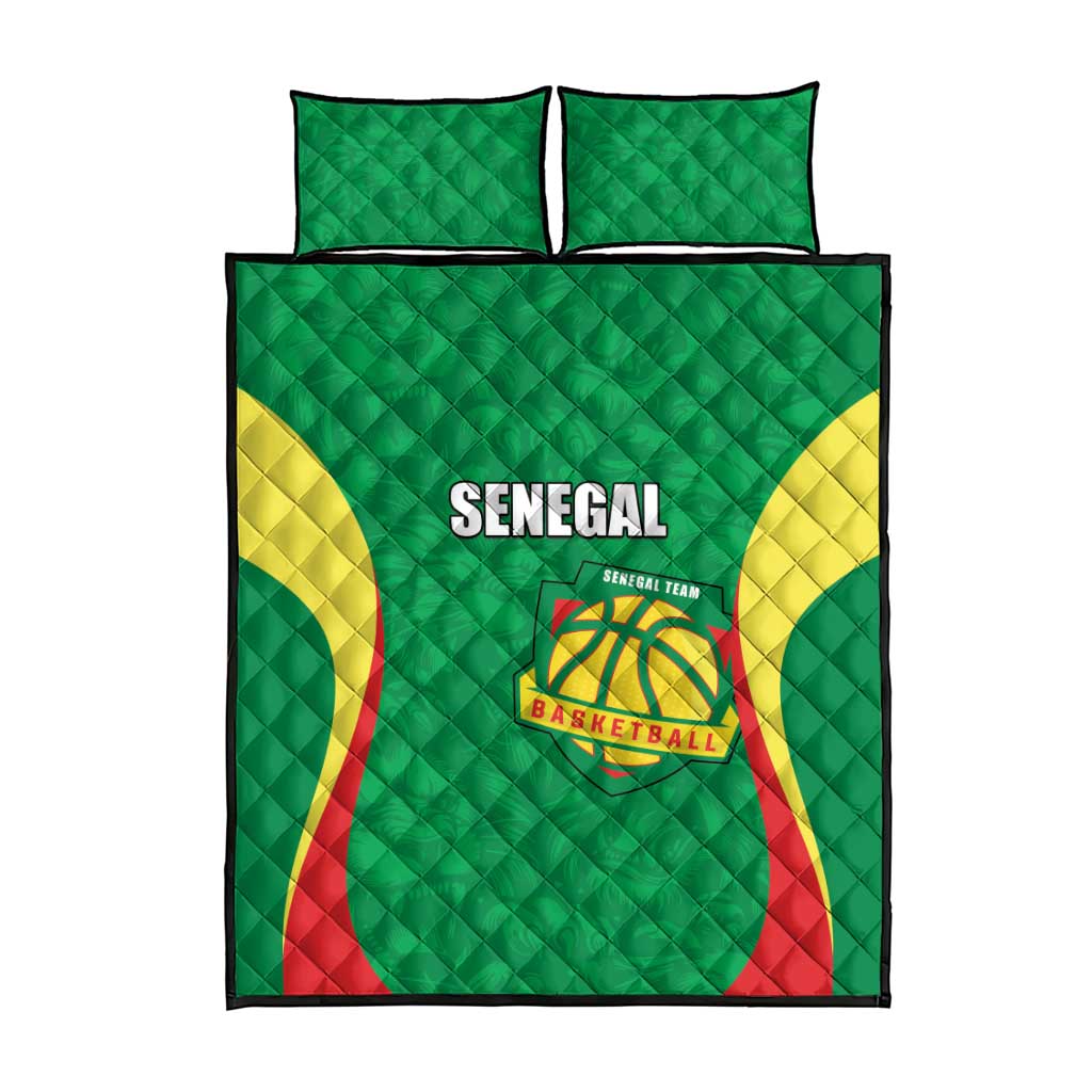 Afro Basketball Senegal Custom Quilt Bed Set Go Champions Lions - African Pride