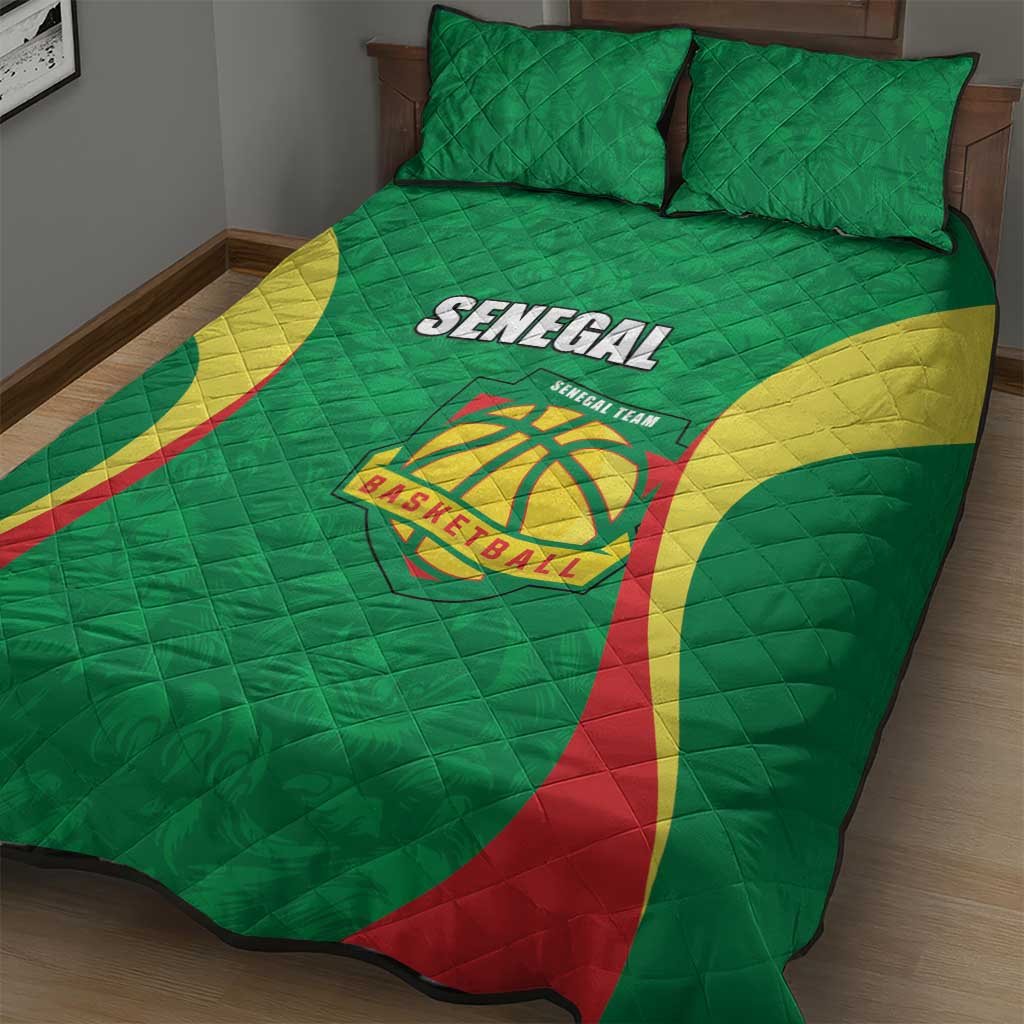 Afro Basketball Senegal Custom Quilt Bed Set Go Champions Lions - African Pride
