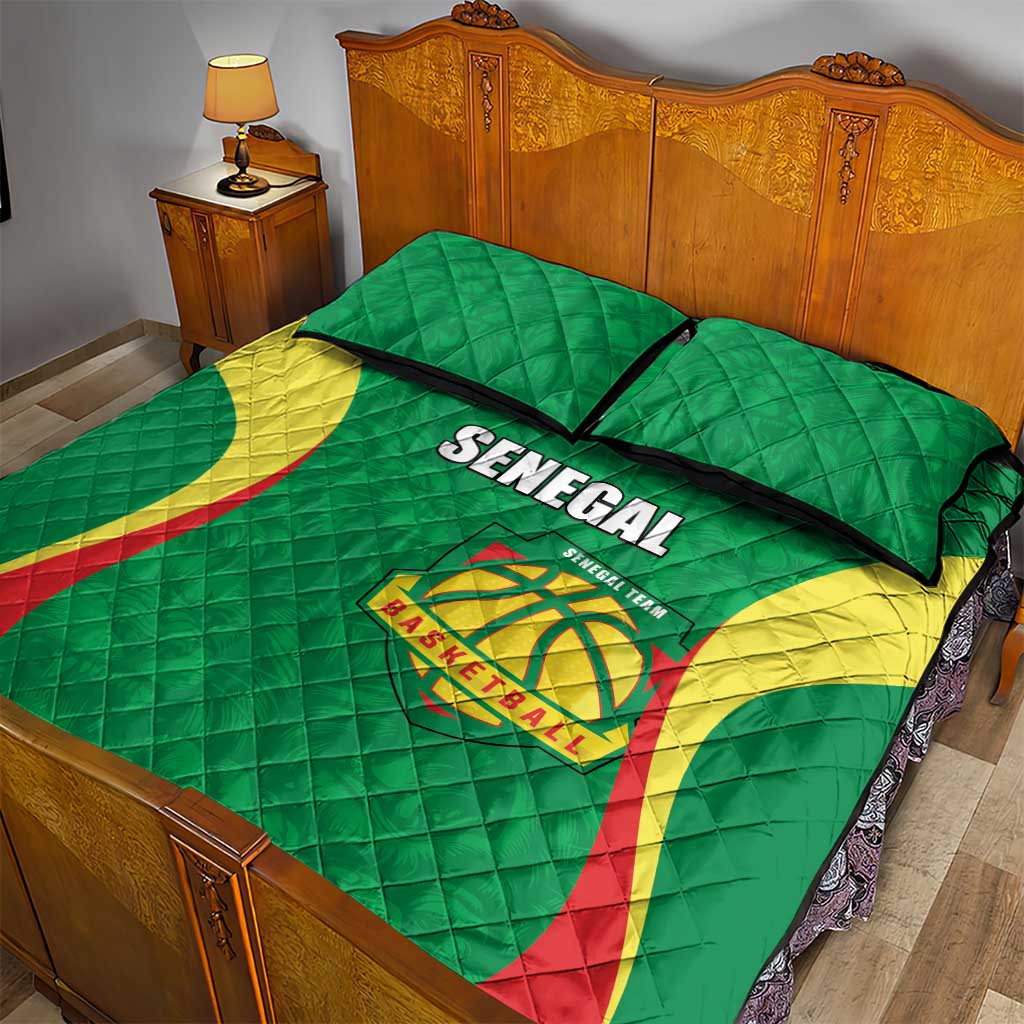 Afro Basketball Senegal Custom Quilt Bed Set Go Champions Lions - African Pride