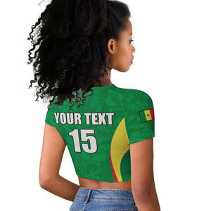 Afro Basketball Senegal Custom Raglan Cropped T shirt Go Champions Lions - African Pride