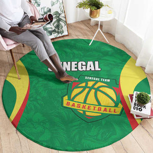 Afro Basketball Senegal Custom Round Carpet Go Champions Lions - African Pride