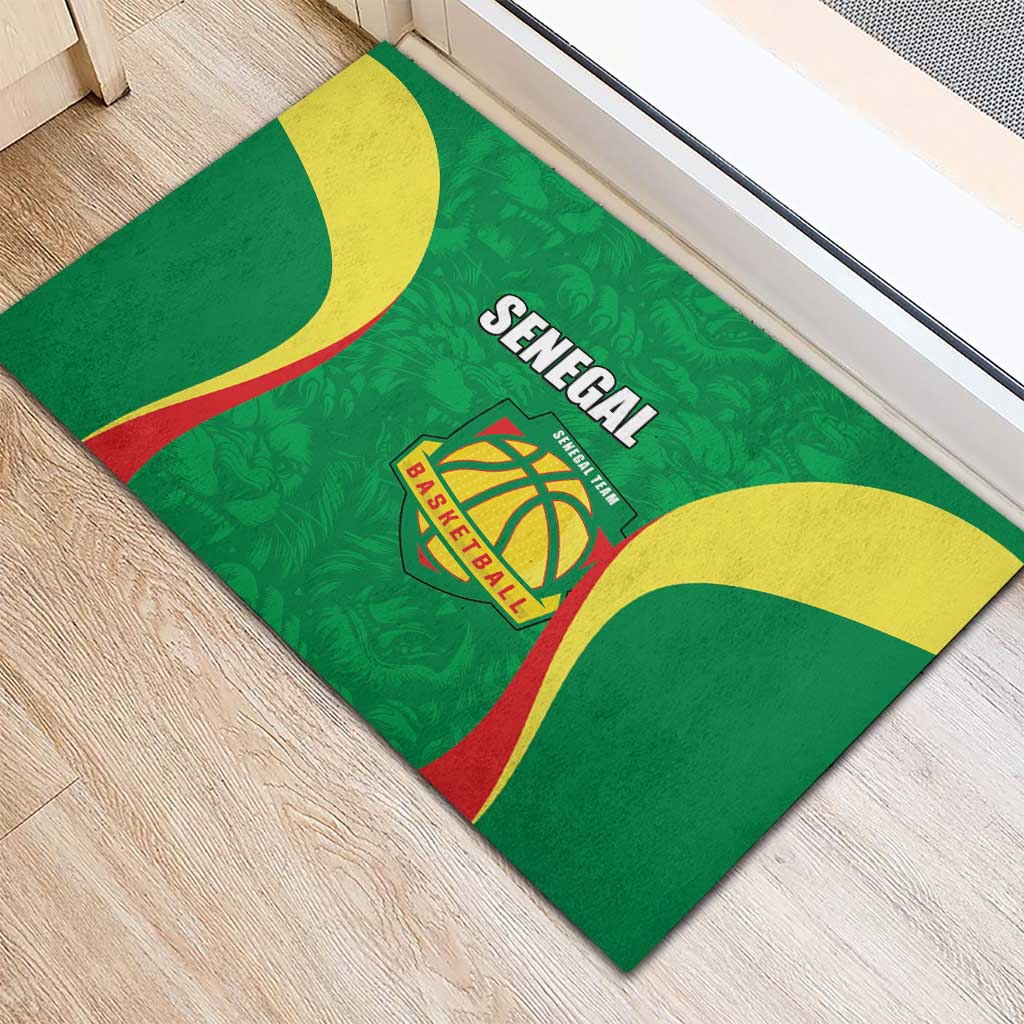Afro Basketball Senegal Custom Rubber Doormat Go Champions Lions - African Pride