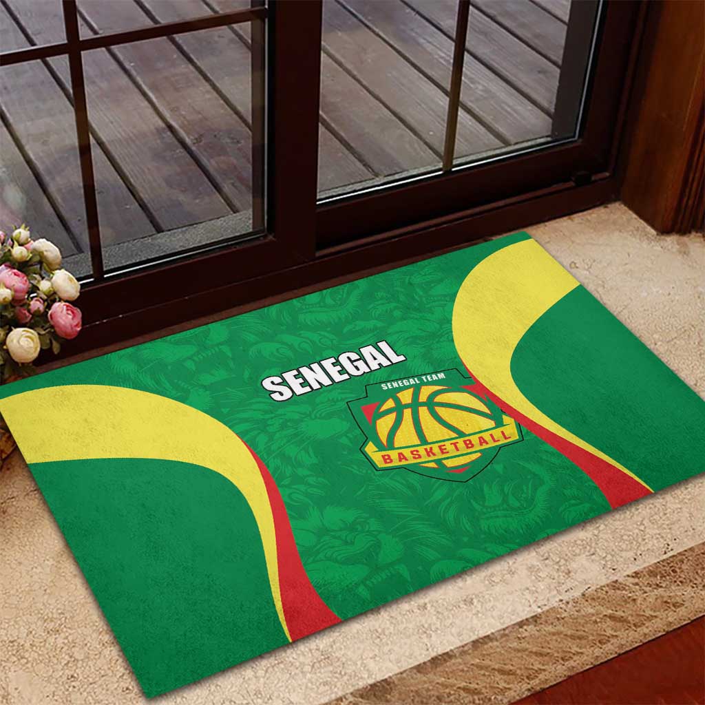 Afro Basketball Senegal Custom Rubber Doormat Go Champions Lions - African Pride