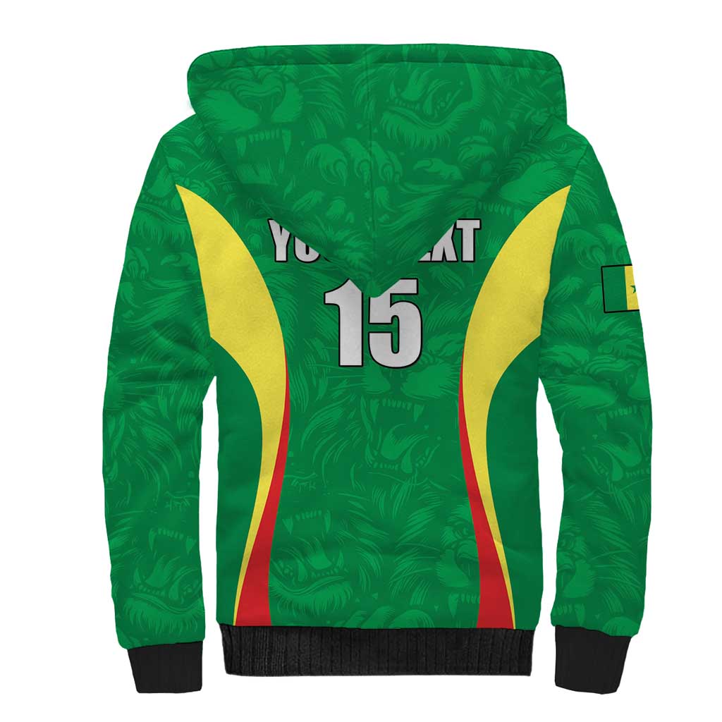 Afro Basketball Senegal Custom Sherpa Hoodie Go Champions Lions - African Pride