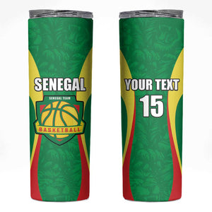 Afro Basketball Senegal Custom Skinny Tumbler Go Champions Lions - African Pride