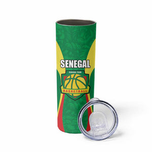 Afro Basketball Senegal Custom Skinny Tumbler Go Champions Lions - African Pride