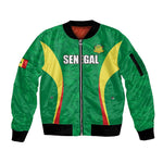 Afro Basketball Senegal Custom Sleeve Zip Bomber Jacket Go Champions Lions - African Pride