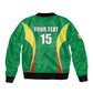Afro Basketball Senegal Custom Sleeve Zip Bomber Jacket Go Champions Lions - African Pride