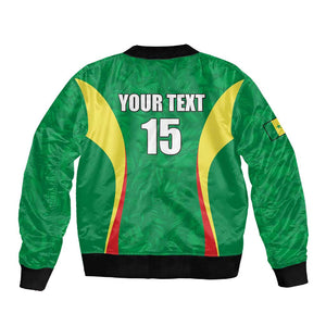 Afro Basketball Senegal Custom Sleeve Zip Bomber Jacket Go Champions Lions - African Pride