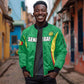 Afro Basketball Senegal Custom Sleeve Zip Bomber Jacket Go Champions Lions - African Pride