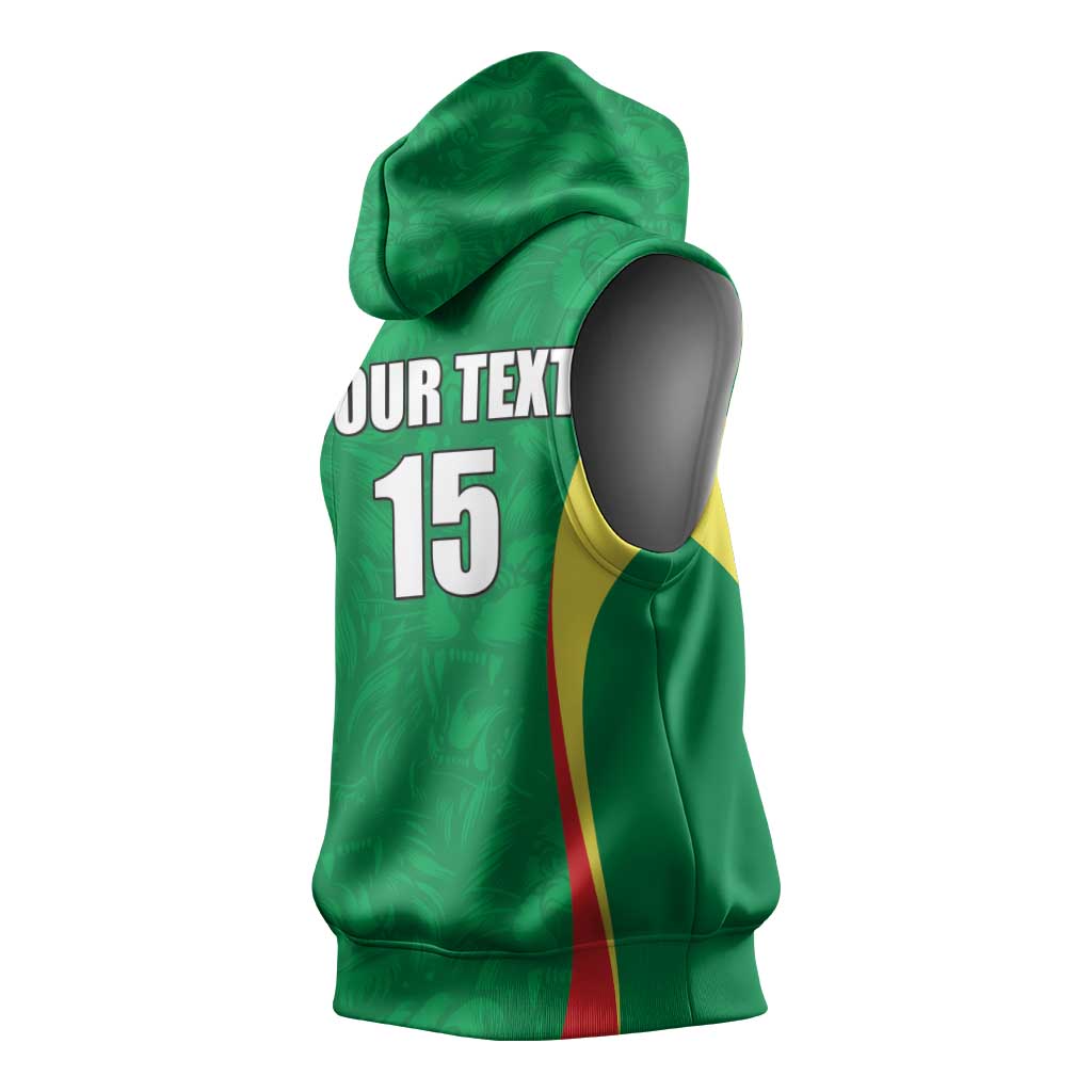 Afro Basketball Senegal Custom Sleeveless Hoodie Go Champions Lions - African Pride