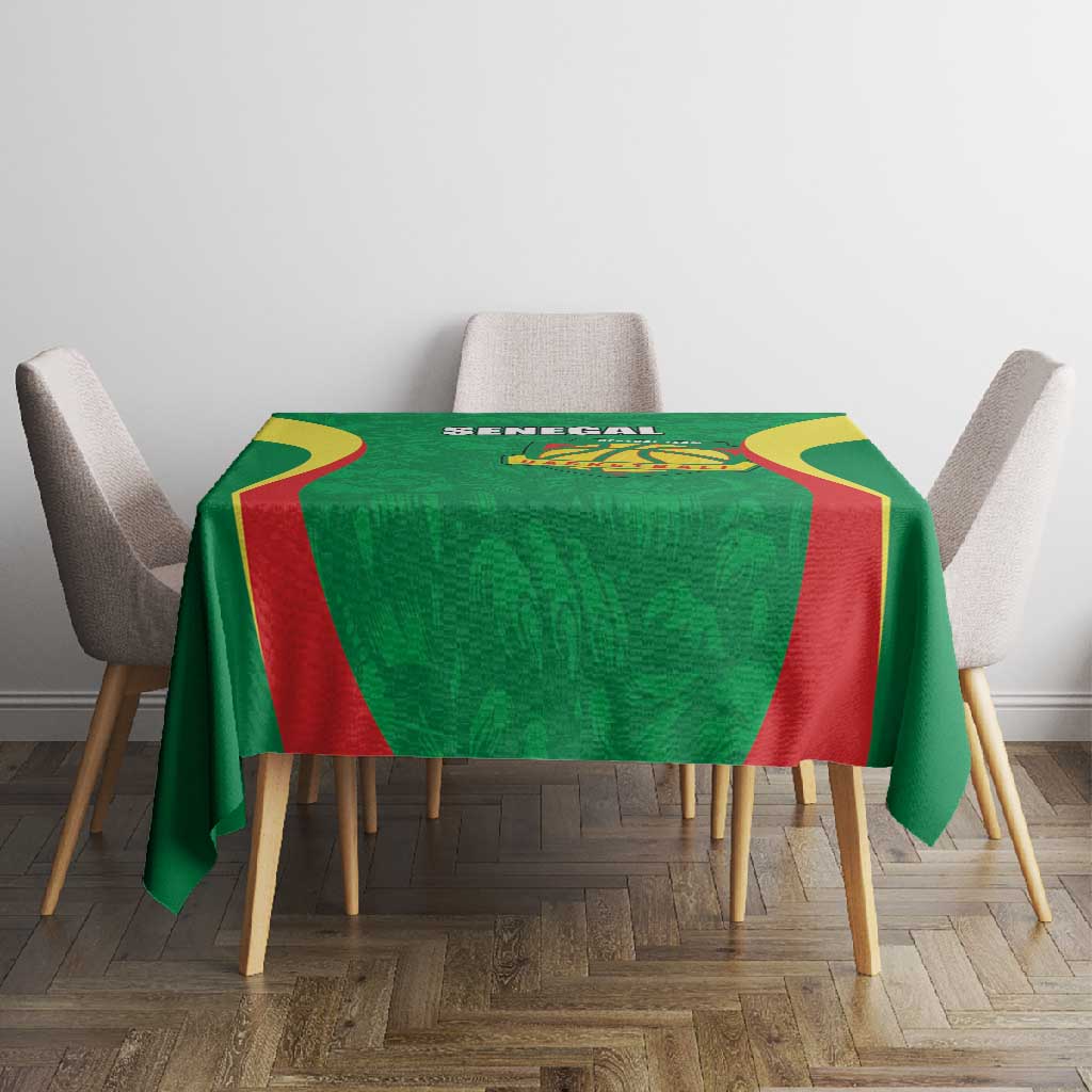 Afro Basketball Senegal Custom Tablecloth Go Champions Lions - African Pride