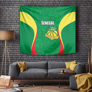 Afro Basketball Senegal Custom Tapestry Go Champions Lions - African Pride