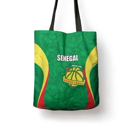 Custom Senegal Basketball Tote Bag Go Champions Lions
