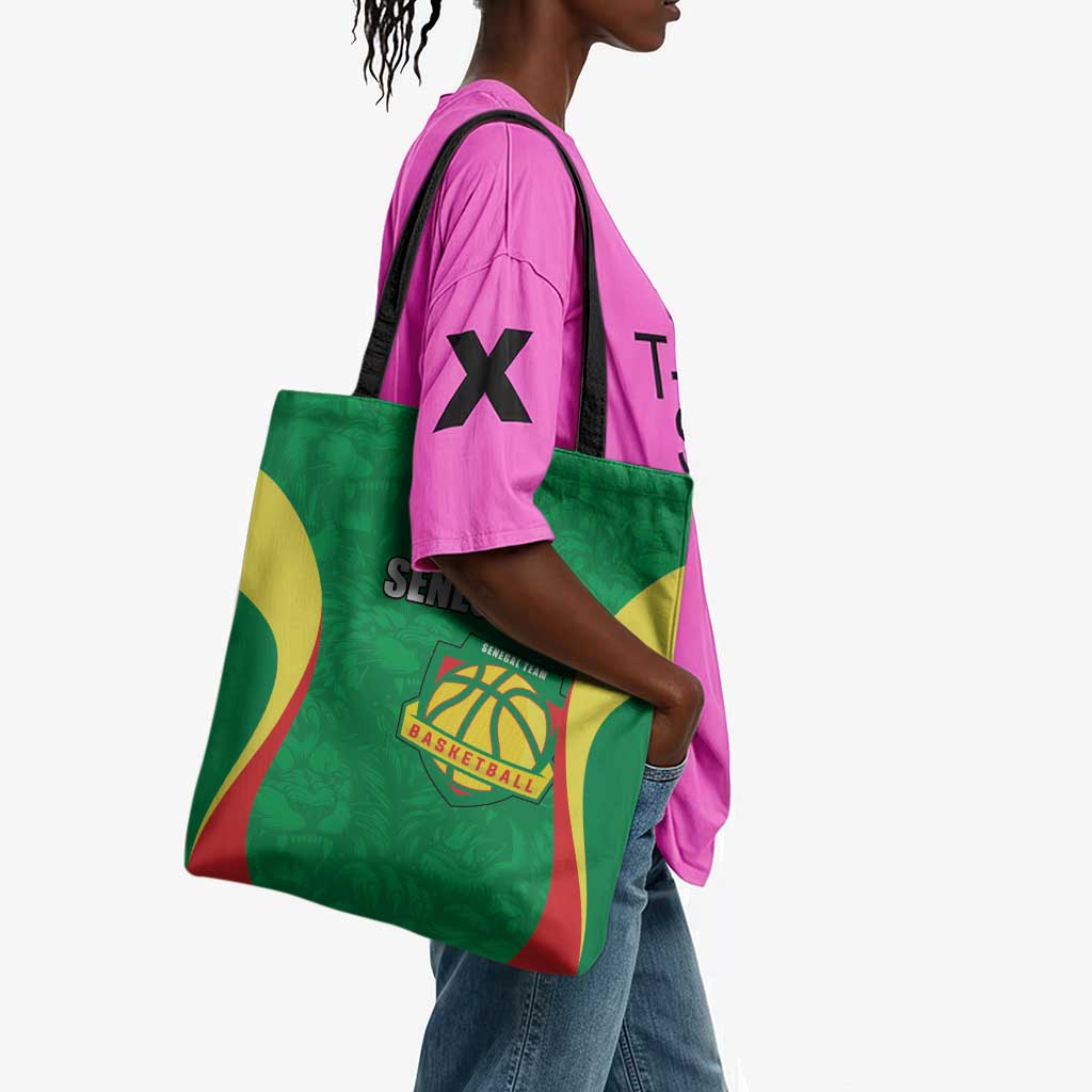 Custom Senegal Basketball Tote Bag Go Champions Lions
