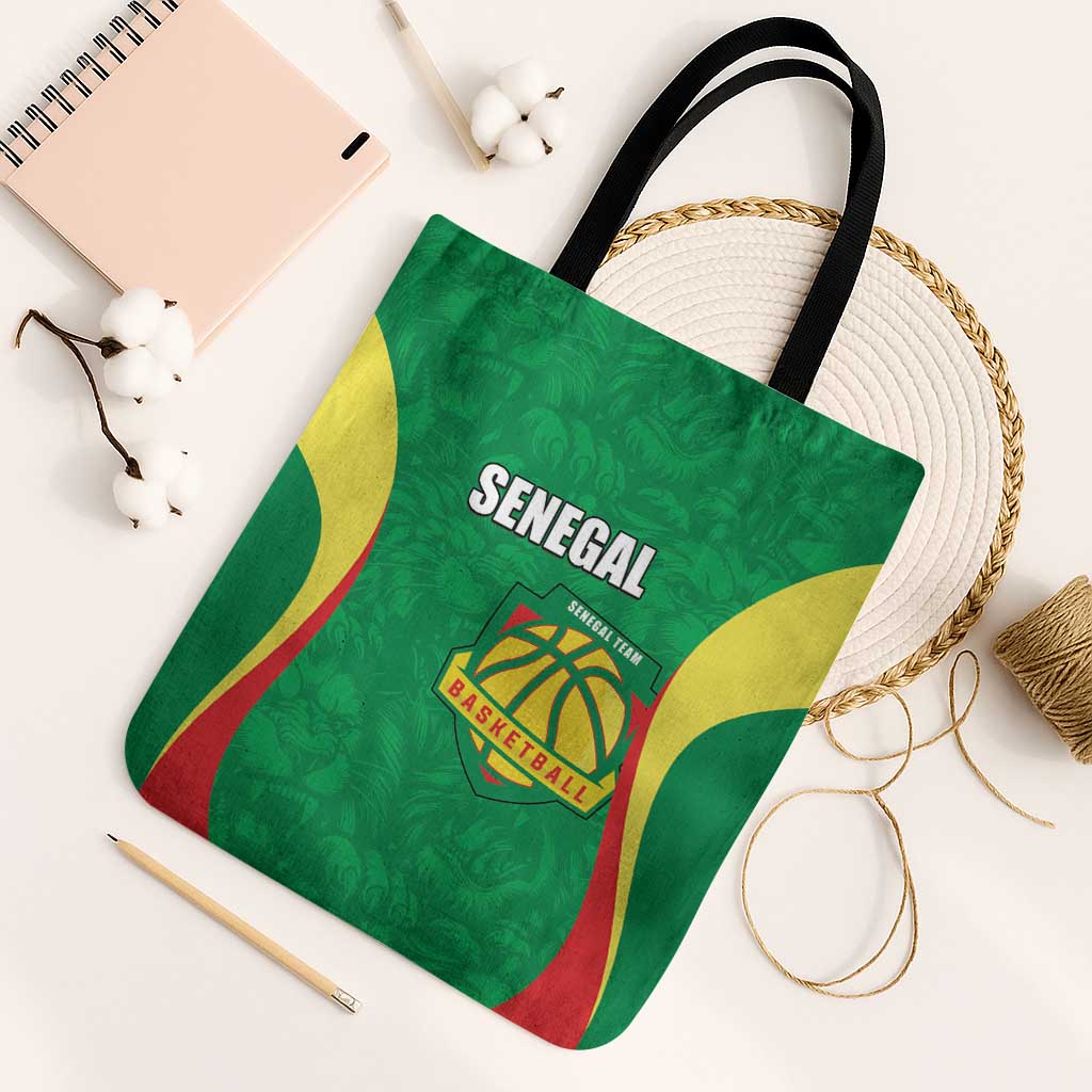 Custom Senegal Basketball Tote Bag Go Champions Lions