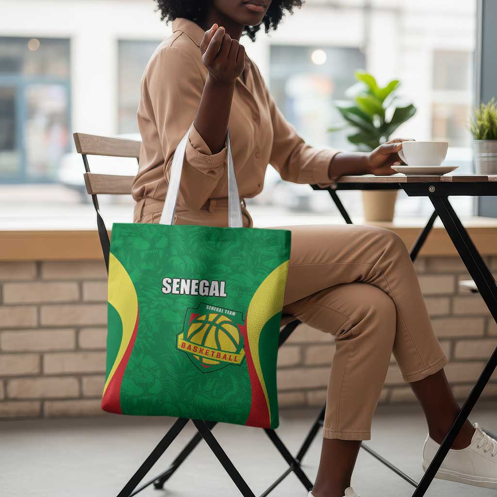 Custom Senegal Basketball Tote Bag Go Champions Lions