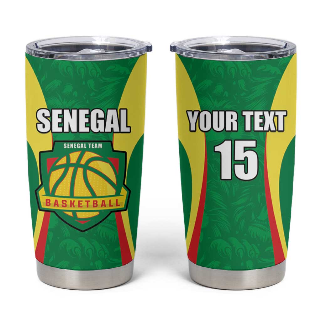Afro Basketball Senegal Custom Tumbler Cup Go Champions Lions - African Pride
