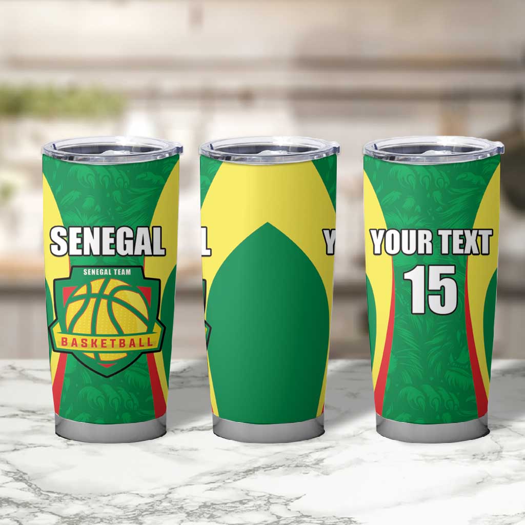 Afro Basketball Senegal Custom Tumbler Cup Go Champions Lions - African Pride