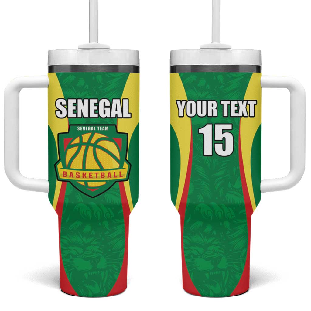 Afro Basketball Senegal Custom Tumbler With Handle Go Champions Lions - African Pride