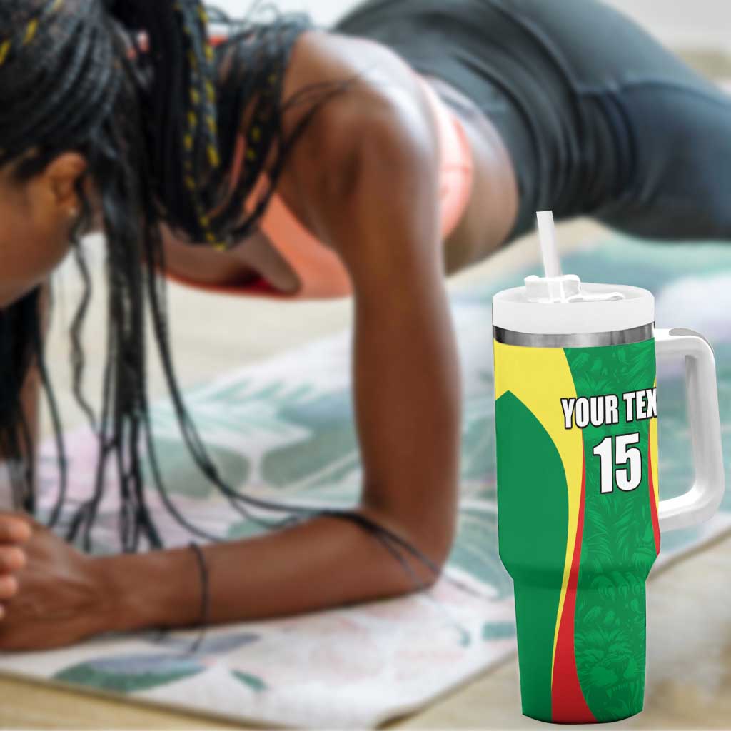 Afro Basketball Senegal Custom Tumbler With Handle Go Champions Lions - African Pride