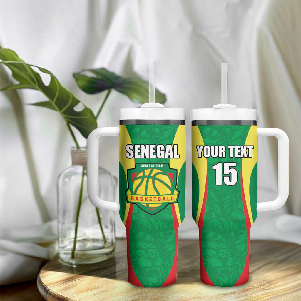 Afro Basketball Senegal Custom Tumbler With Handle Go Champions Lions - African Pride