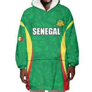 Afro Basketball Senegal Custom Wearable Blanket Hoodie Go Champions Lions - African Pride