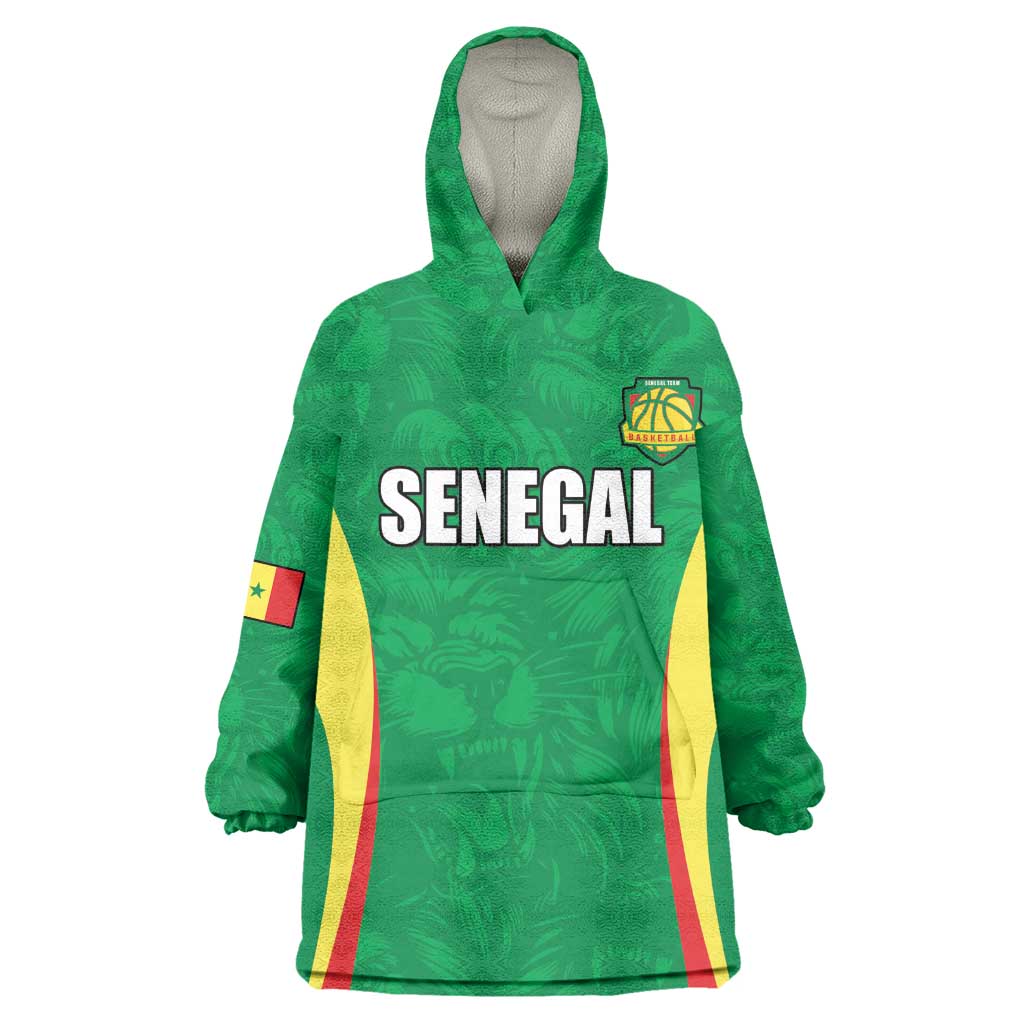 Afro Basketball Senegal Custom Wearable Blanket Hoodie Go Champions Lions - African Pride