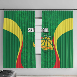 Afro Basketball Senegal Custom Window Curtain Go Champions Lions - African Pride