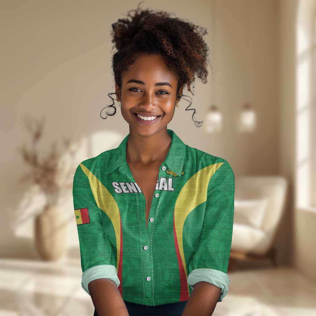 Afro Basketball Senegal Custom Women Casual Shirt Go Champions Lions - African Pride