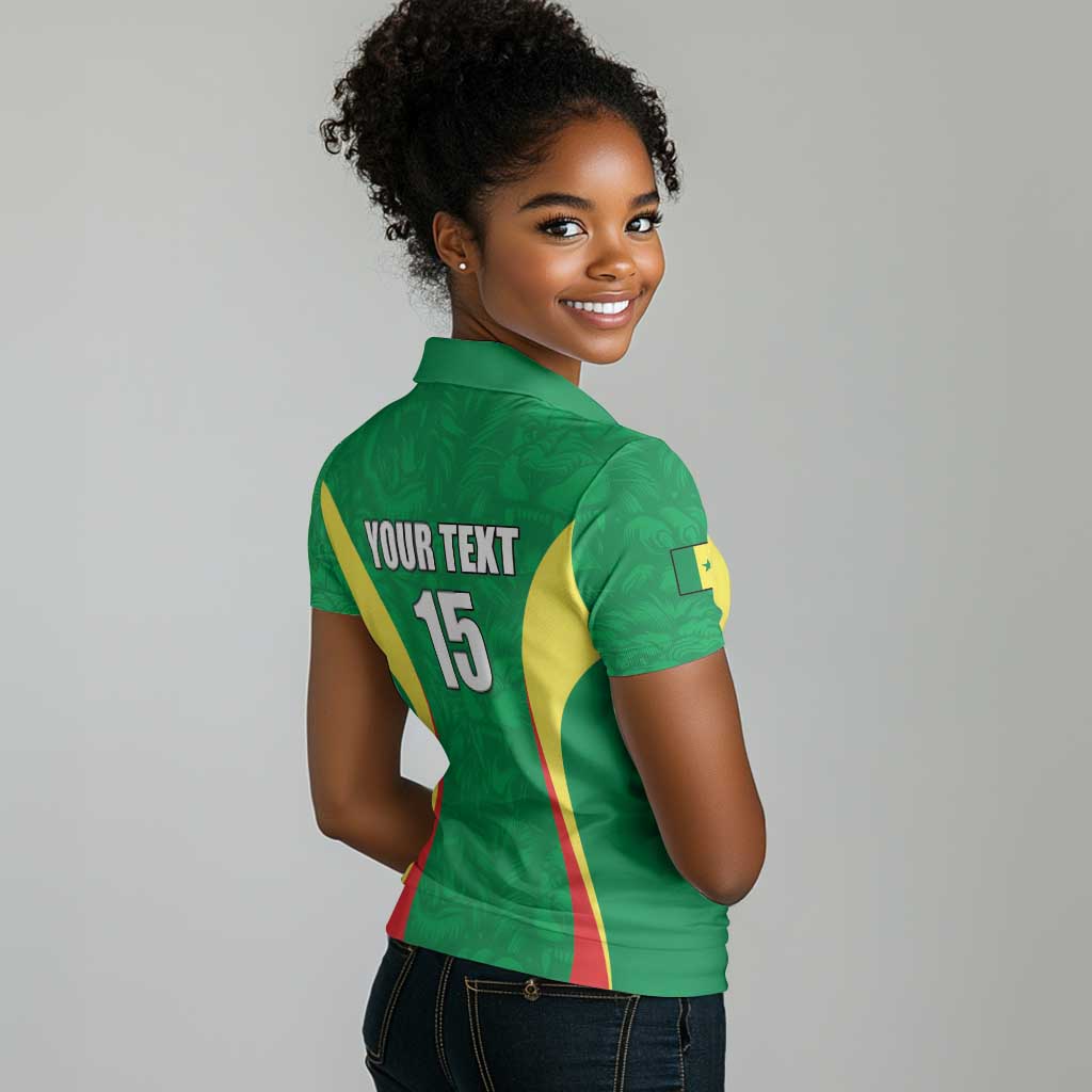 Afro Basketball Senegal Custom Women Polo Shirt Go Champions Lions - African Pride