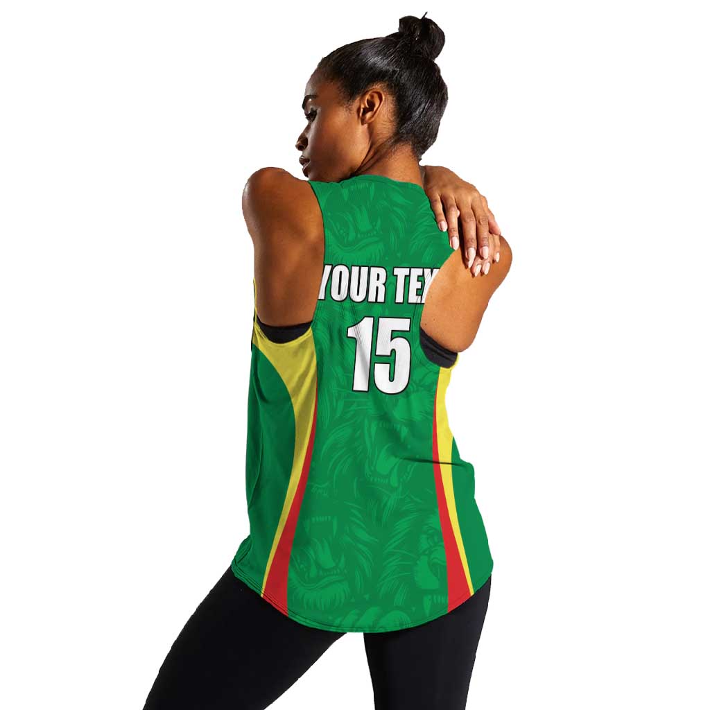 Afro Basketball Senegal Custom Women Racerback Tank Go Champions Lions - African Pride