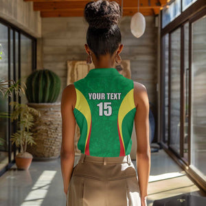 Afro Basketball Senegal Custom Women Sleeveless Polo Shirt Go Champions Lions - African Pride