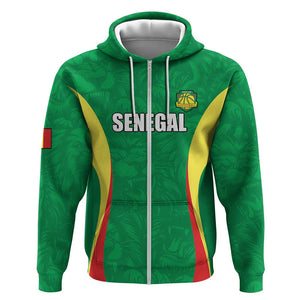 Afro Basketball Senegal Custom Zip Hoodie Go Champions Lions - African Pride