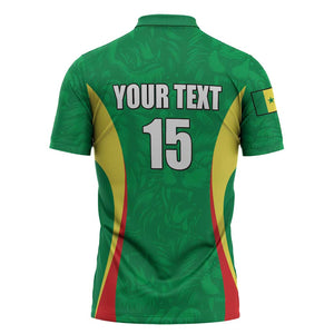 Custom Senegal Basketball Zipper Polo Shirt Go Champions Lions