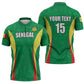Custom Senegal Basketball Zipper Polo Shirt Go Champions Lions