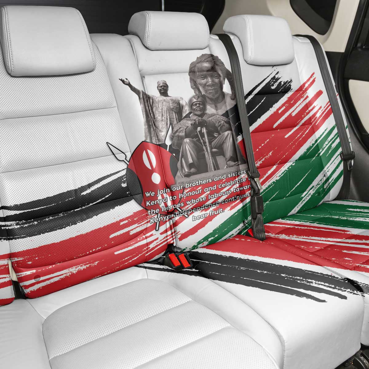 Happy Kenya Heroes Day Back Car Seat Cover Kenyan Heroes - African Pride