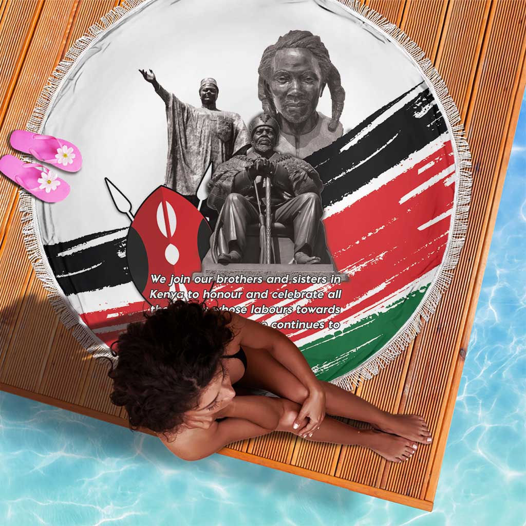 Happy Kenya Heroes Day Beach Blanket Kenyan Heroes - African Pride