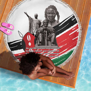 Happy Kenya Heroes Day Beach Blanket Kenyan Heroes - African Pride