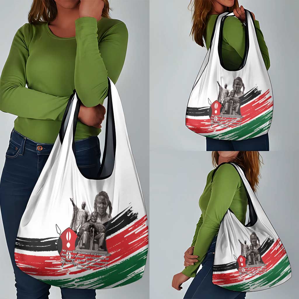 Happy Kenya Heroes Day Grocery Bag Kenyan Heroes - African Pride
