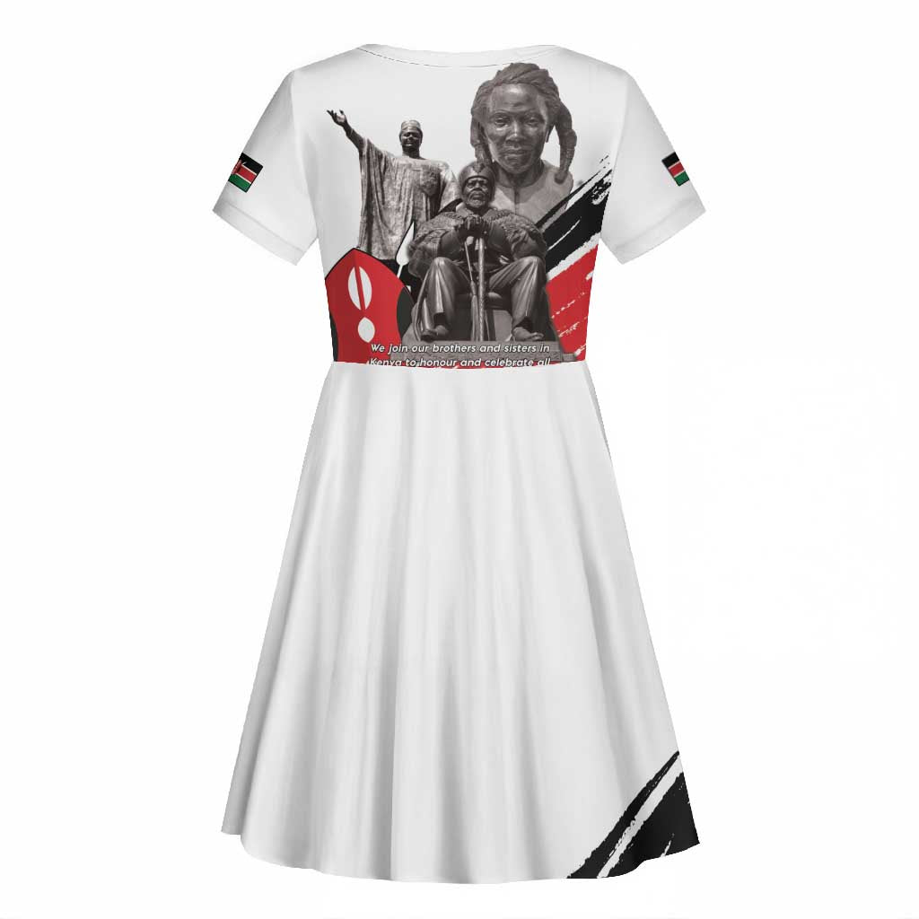 Happy Kenya Heroes Day Kid Short Sleeve Dress Kenyan Heroes - African Pride