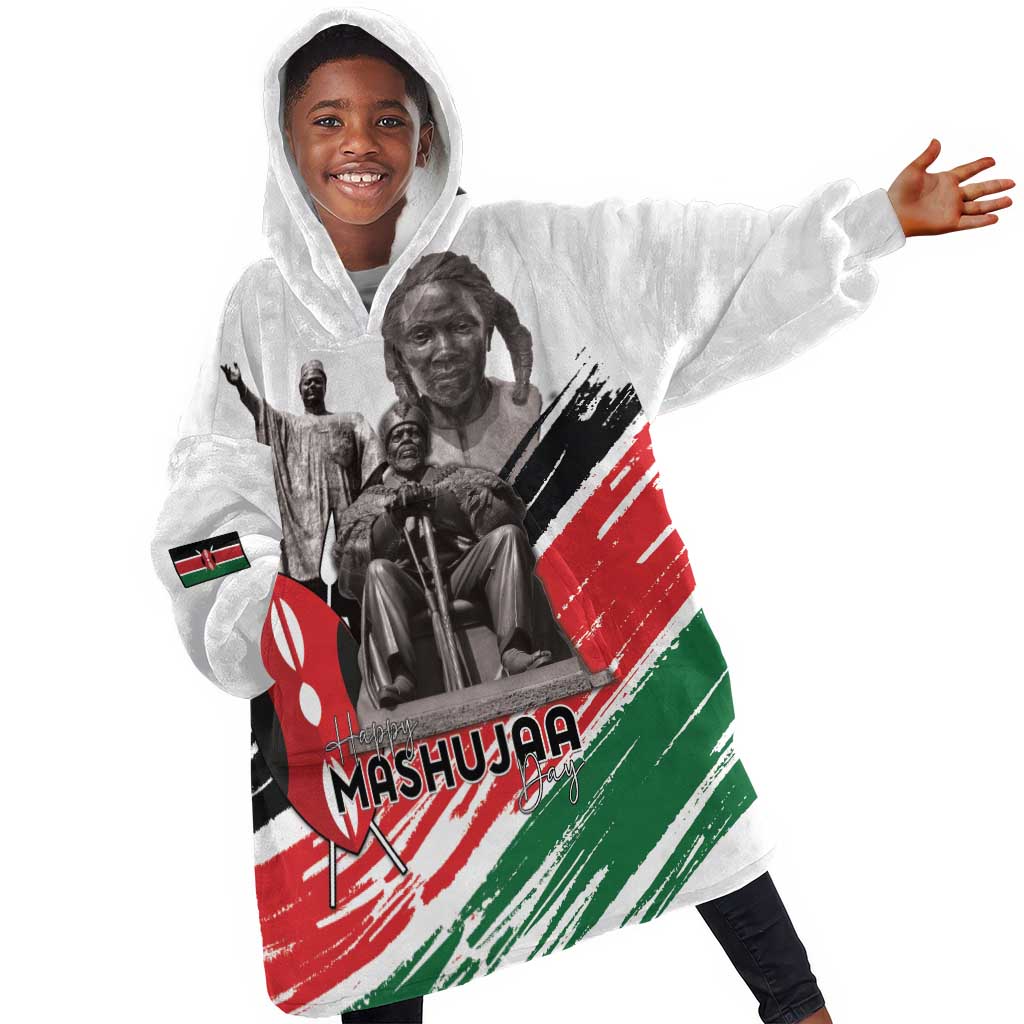 Happy Kenya Heroes Day Kid Wearable Blanket Hoodie Kenyan Heroes - African Pride