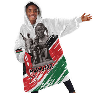 Happy Kenya Heroes Day Kid Wearable Blanket Hoodie Kenyan Heroes - African Pride