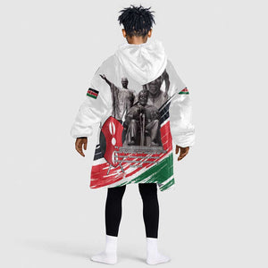 Happy Kenya Heroes Day Kid Wearable Blanket Hoodie Kenyan Heroes - African Pride