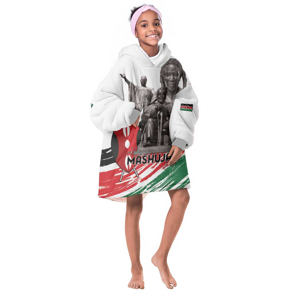 Happy Kenya Heroes Day Kid Wearable Blanket Hoodie Kenyan Heroes - African Pride