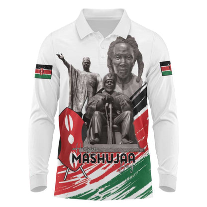 Happy Kenya Heroes Day Long Sleeve Polo Shirt Kenyan Heroes - African Pride