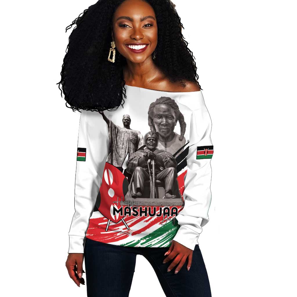 Happy Kenya Heroes Day Off Shoulder Sweater Kenyan Heroes - African Pride